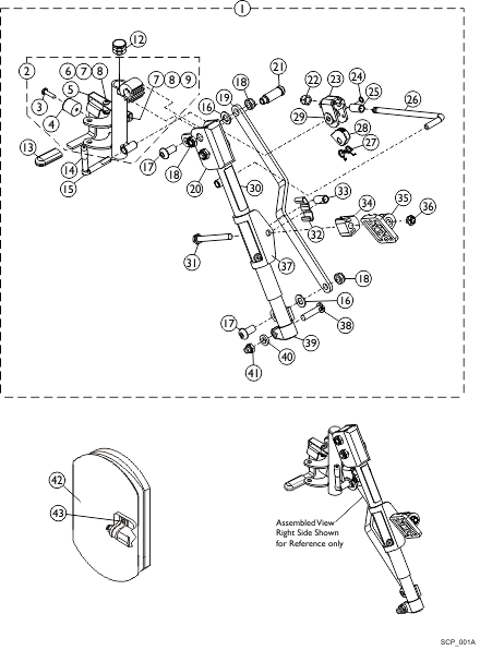 PHAL4A (Hemi) Articulating Legrest Supports