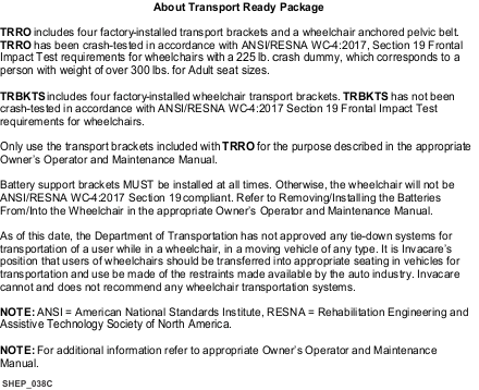 Transport Option Clarification Reference