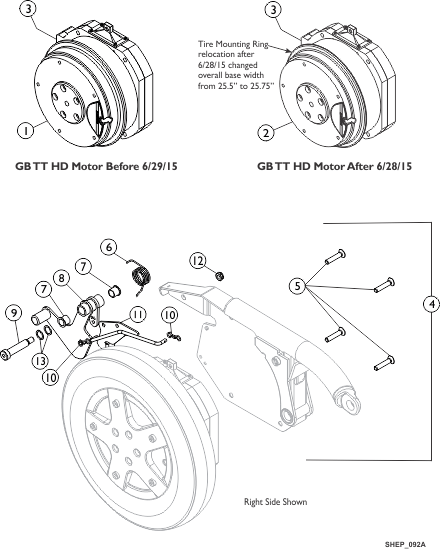 Motor, GB TT HD and Mounting Hardware