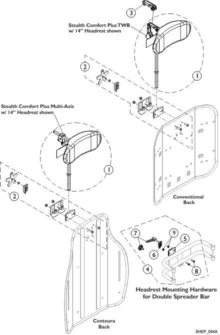 Headrest Support Assembly, Stealth