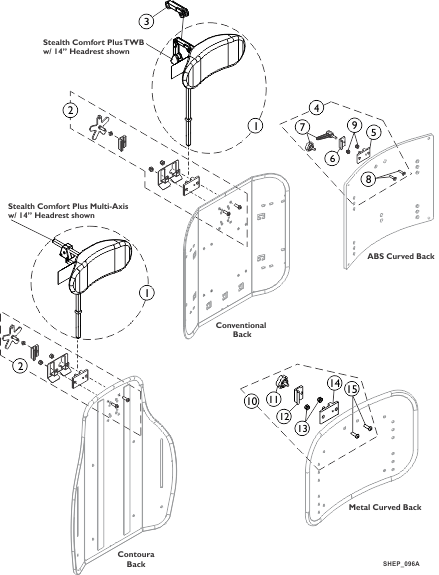 Headrest Support Assembly, Stealth