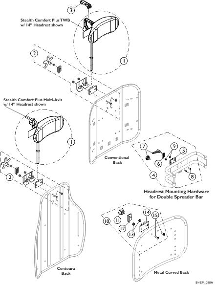 Headrest Support Assembly, Stealth