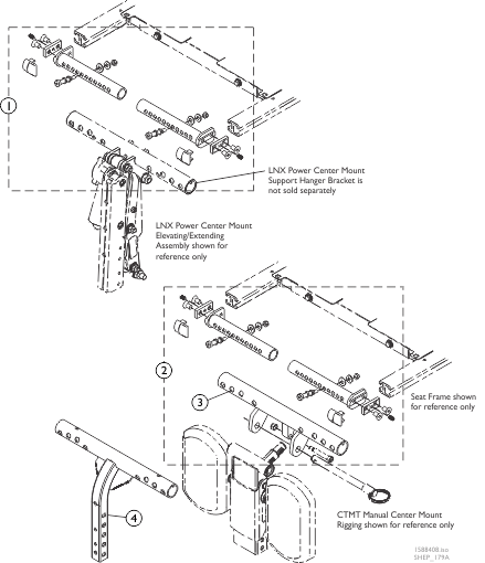 Center Mount Rigging Support Hanger Brackets and Mounting Hardware