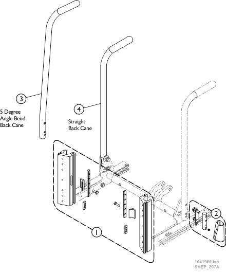 Ultra Low Maxx - Canes, Back and Back Mount Rails and Hardwae