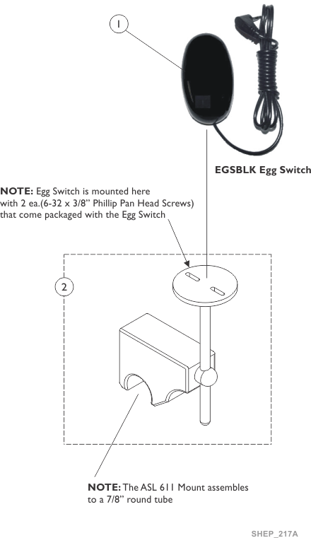 ASL 611 Mount For The Egg Switch