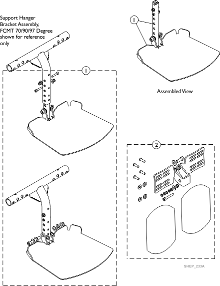 Basic Fixed Center Mount Platform 70/ 90/ 97 Degrees