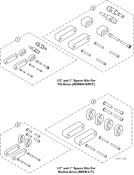 Arm Spacer Kits (1/2