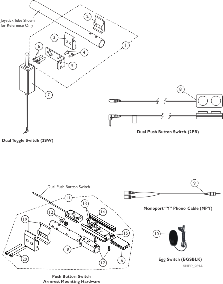 (Dual Push Button Switches Before 10/24/18), Dual Toggle Switch (2SW)