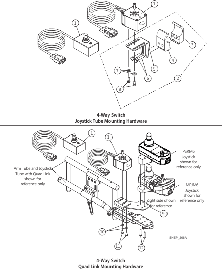 4-Way Toggle Switch (FWT) and Mounting Hardware