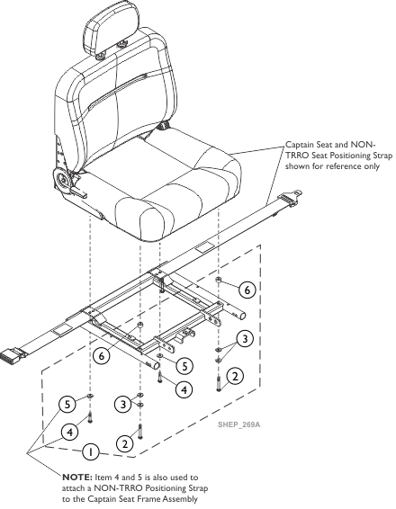 Captain Seat Assembly Mounting Hardware