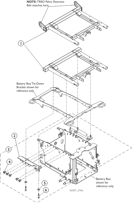 Captain Seat Frame and Mounting Hardware, Non-Elevate, TRBKTS orTRRO Option