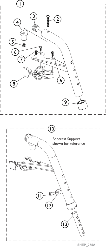 Footrest Support Assemblies