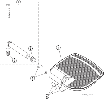 Pivot/Slide Tube and 1350 Aluminum Footplates