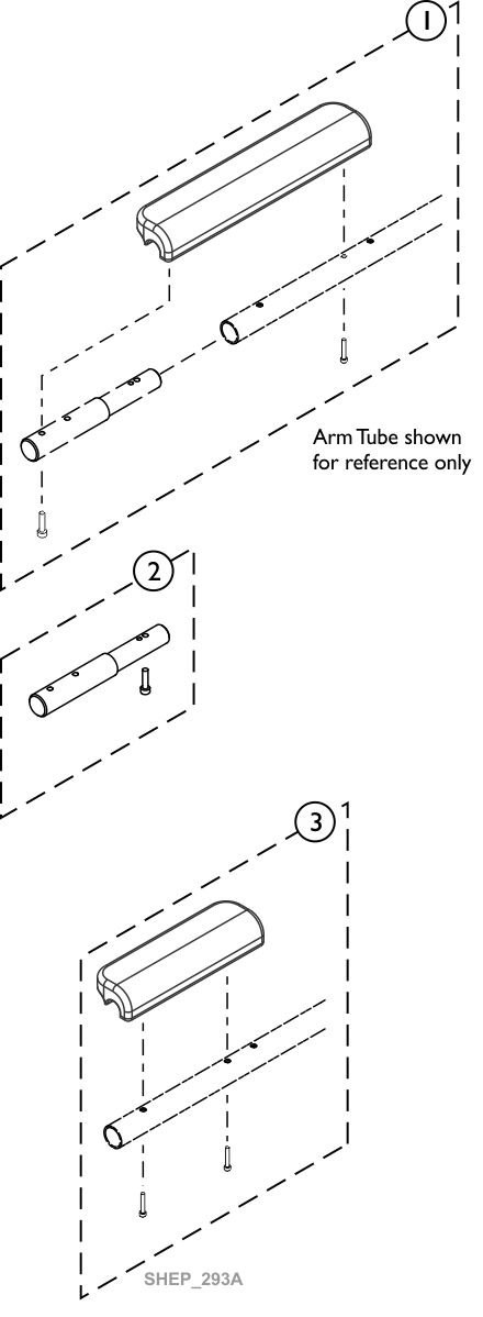 Arm Pad Assembly, Waterfall , Desk/Full Length