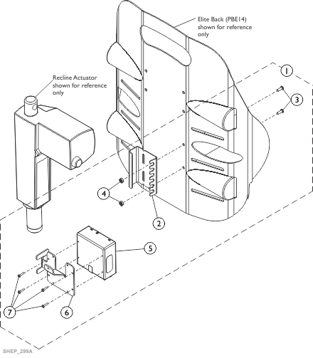 Tilt/Recline Actuator Module (TRAM) and Mounting Hardware