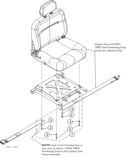 Captain Seat Assembly Mounting Hardware