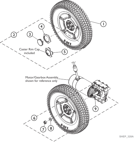 Wheels, Drive Wheels and Mounting Hardware (14