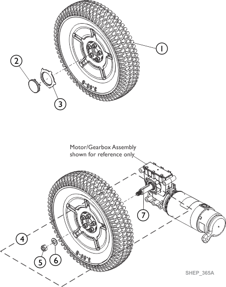 Wheels, Drive Wheels and Mounting Hardware (14