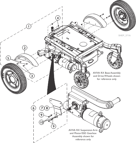 Fender w/ Hardware, Drive Wheel