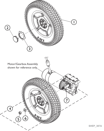 Wheels, Drive Wheels and Mounting Hardware (14