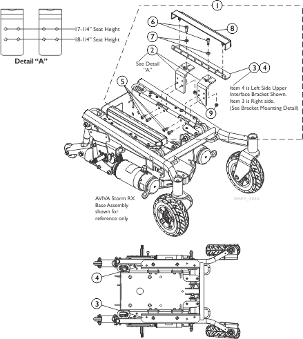 Seat Mounting Interface Upper Brackets and Hardware