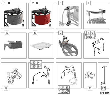 Jazz Rollator (JAZZSTD/JAZZLOW) Accessories (After S/N 13CHX000681)