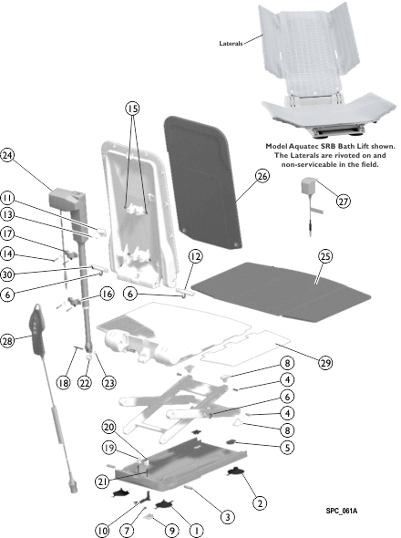 Aquatec R/SRB - Reclining Back Bath Lift