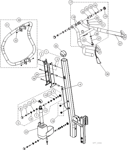 Roze Stand Up Lift - Mast and Boom Assembly