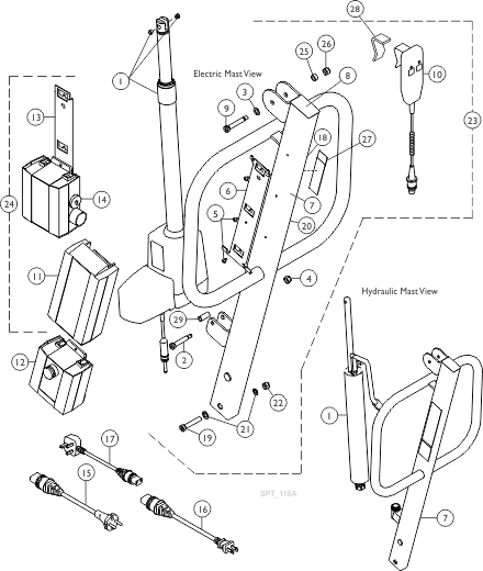 Mast Assembly - RPL/ RPA 450-1 and RHL/ RHA 450-1