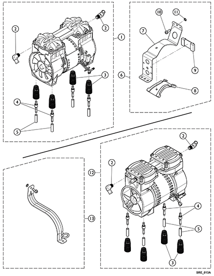 Compressor and Mounting Hardware (Platinum 5 Models)