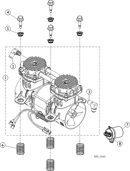 Compressor and Mounting Hardware (Perfecto2 AW)