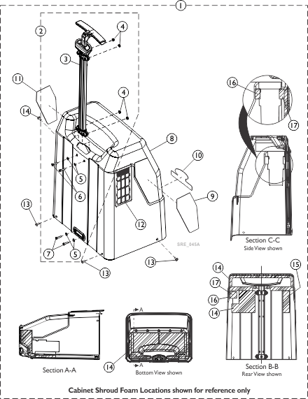 Cabinet Shroud w/ Filters and Retractable Handle Assembly