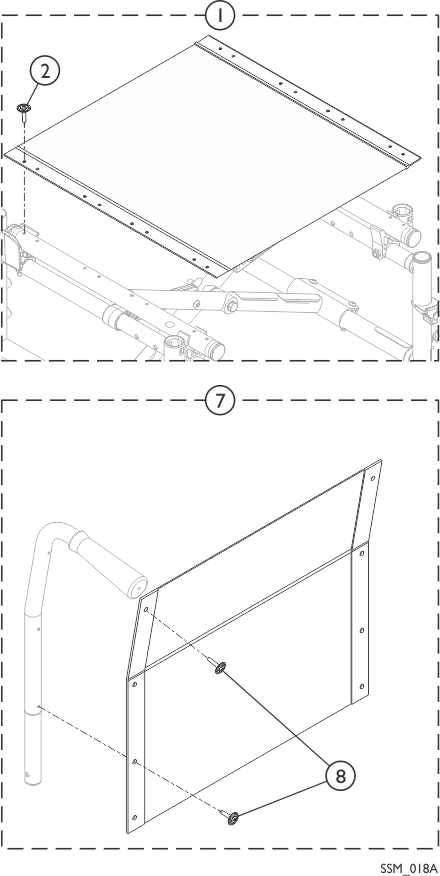 Upholstery - Back, Seat and Hardware