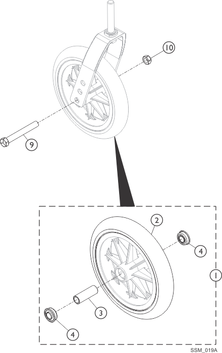 Front Casters and Mounting Hardware