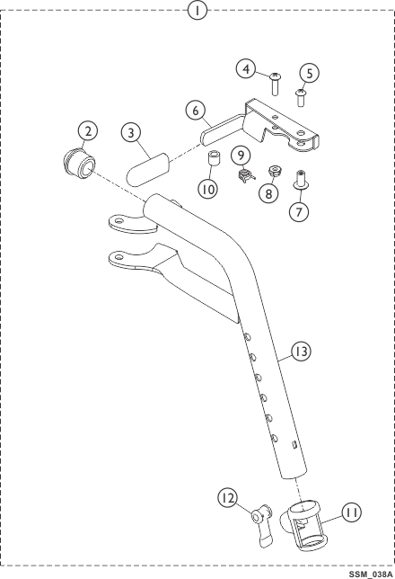 Front Riggings - Footrest Support Assembly - T93H Series